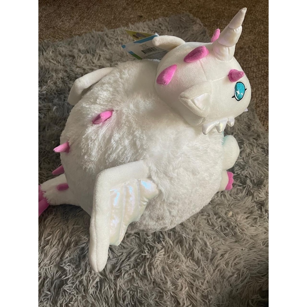 NWT Squishable White Pink Iridescent Dragon Unicorn Plush Wings Fantasy - Picture 3 of 5